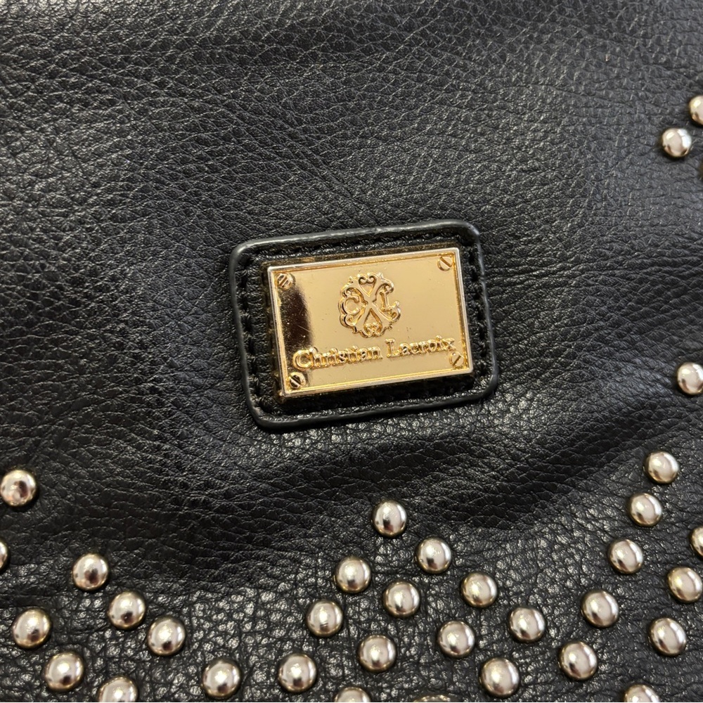 Black & Gold Studded Christian LaCroix Vintage Clutch / Shoulder / Crossbody Bag - Picture 3 of 8